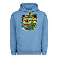 Pigment Pebble Blue Ohio Map Sunflower Cactus Serape Urban Hoodie - RanaPortraitStore