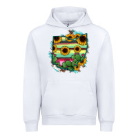 White Ohio Map Sunflower Cactus Serape Urban Hoodie - RanaPortraitStore
