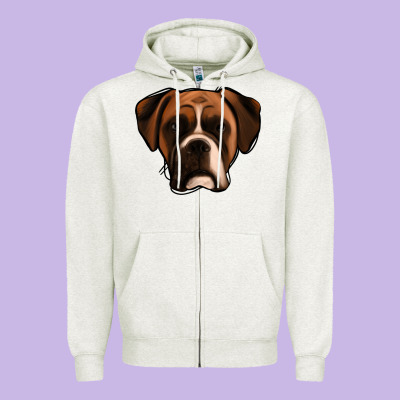 Boxer Zipper Hoodie Designed By Jasminsmagicworld