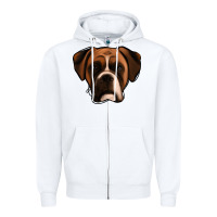 White Boxer Zipper Hoodie - Jasminsmagicworld