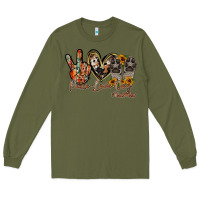 Army Green peace love dog mama Long Sleeve Tee - RacoonDesign