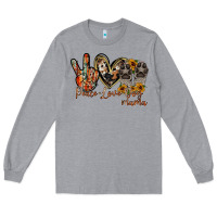 Heather Grey peace love dog mama Long Sleeve Tee - RacoonDesign