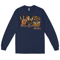 Navy peace love dog mama Long Sleeve Tee - RacoonDesign