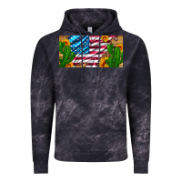 Cloud Black usa flag and cactus and sunflowers with leopard and wood license  plat Vintage Hoodie - Artiststas
