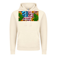 Vintage Artic usa flag and cactus and sunflowers with leopard and wood license  plat Vintage Hoodie - Artiststas