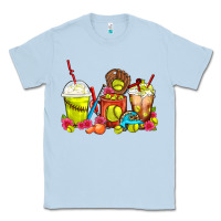 Dusty Blue Softball Coffee Cups Classic Tee - FaDigitalArtStudio