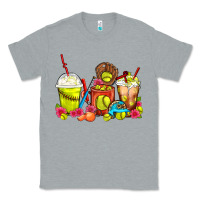 Heather Grey Softball Coffee Cups Classic Tee - FaDigitalArtStudio