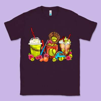 Softball Coffee Cups Classic Tee Designed By Fadigitalartstudio