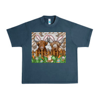 Midnight Navy easter cow Urban Heavy Tee - CowhideDigitalArt