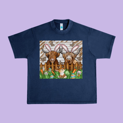 Easter Cow Urban Heavy Tee Designed By Cowhidedigitalart