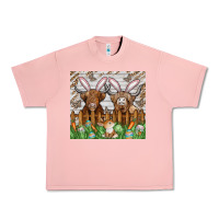 Salmon easter cow Urban Heavy Tee - CowhideDigitalArt