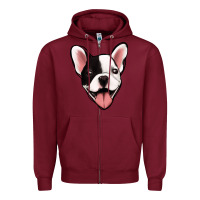 Burgundy French Bulldog Zipper Hoodie - Jasminsmagicworld