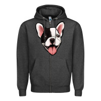 Charcoal Heather French Bulldog Zipper Hoodie - Jasminsmagicworld
