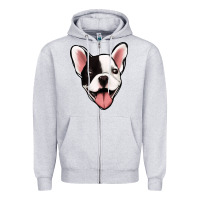 Heather Grey French Bulldog Zipper Hoodie - Jasminsmagicworld