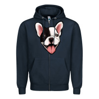 Navy French Bulldog Zipper Hoodie - Jasminsmagicworld