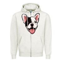 Oatmeal Heather French Bulldog Zipper Hoodie - Jasminsmagicworld