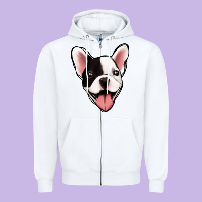 French Bulldog Zipper Hoodie Designed By Jasminsmagicworld