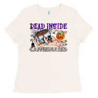 Bone Dead Inside Caffeinated Ladies Tee - CowhideDigitalArt