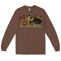 Chestnut peace love hockey Long Sleeve Tee - RacoonDesign
