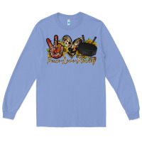 Colony Blue peace love hockey Long Sleeve Tee - RacoonDesign