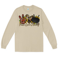 Mushroom peace love hockey Long Sleeve Tee - RacoonDesign