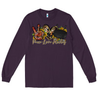 Plum peace love hockey Long Sleeve Tee - RacoonDesign