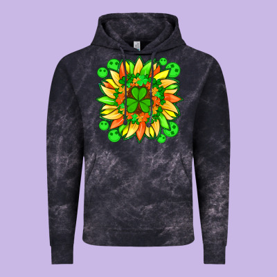 Sunflower With St Patricks Smiley Face And Shamrock With Glitter Vintage Hoodie Designed By Artiststas