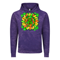 Cloud Purple sunflower with st patricks smiley face and shamrock with glitter Vintage Hoodie - Artiststas