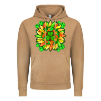 Vintage Camel sunflower with st patricks smiley face and shamrock with glitter Vintage Hoodie - Artiststas