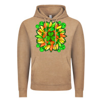 Vintage Coffee sunflower with st patricks smiley face and shamrock with glitter Vintage Hoodie - Artiststas