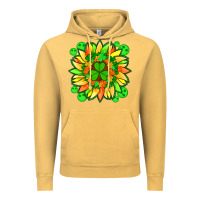 Vintage Mustard sunflower with st patricks smiley face and shamrock with glitter Vintage Hoodie - Artiststas
