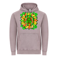 Vintage Zinc sunflower with st patricks smiley face and shamrock with glitter Vintage Hoodie - Artiststas
