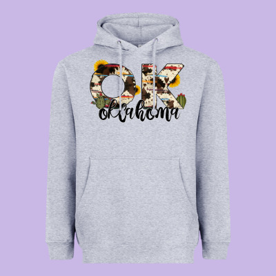 Oklahoma State Cowhide Serape Cactus Heavyweight Hoodie Designed By Ranaportraitstore