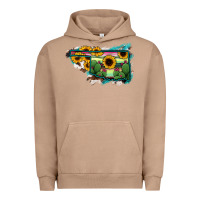 Pigment Burro Oklahoma Map Sunflower Cactus Serape Urban Hoodie - RanaPortraitStore