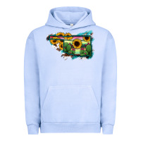 Pigment Grape Ice Oklahoma Map Sunflower Cactus Serape Urban Hoodie - RanaPortraitStore