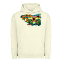 Pigment Pistachio Oklahoma Map Sunflower Cactus Serape Urban Hoodie - RanaPortraitStore