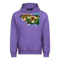 Tulip Oklahoma Map Sunflower Cactus Serape Urban Hoodie - RanaPortraitStore