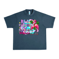 Midnight Navy bea flamingo in a flock of pigeons Urban Heavy Tee - CowhideDigitalArt