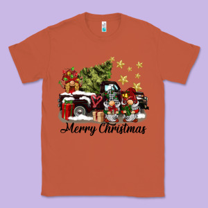 Merry Christmas Gnomes Truck Classic Tee Designed By Barkaloodesign