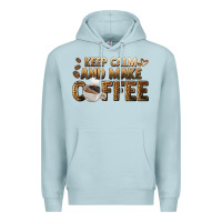 Blue Mist keep calm and make coffee Premium Hoodie - BarkalooDesign