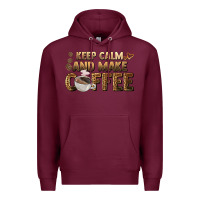 Burgundy keep calm and make coffee Premium Hoodie - BarkalooDesign