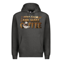 Charcoal Heather keep calm and make coffee Premium Hoodie - BarkalooDesign