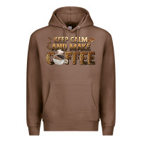 Chestnut keep calm and make coffee Premium Hoodie - BarkalooDesign