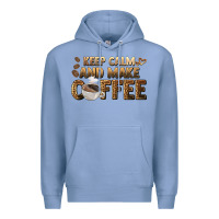 Colony Blue keep calm and make coffee Premium Hoodie - BarkalooDesign