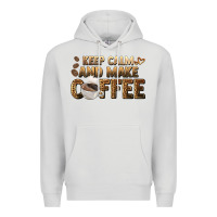 Dove Grey keep calm and make coffee Premium Hoodie - BarkalooDesign