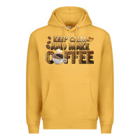 Mustard keep calm and make coffee Premium Hoodie - BarkalooDesign
