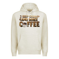 Oatmeal Heather keep calm and make coffee Premium Hoodie - BarkalooDesign