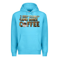Ocean Blue keep calm and make coffee Premium Hoodie - BarkalooDesign