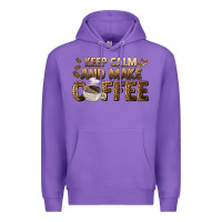 Purple keep calm and make coffee Premium Hoodie - BarkalooDesign