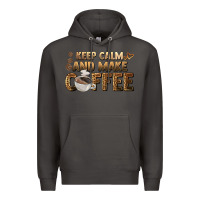 Smoke keep calm and make coffee Premium Hoodie - BarkalooDesign